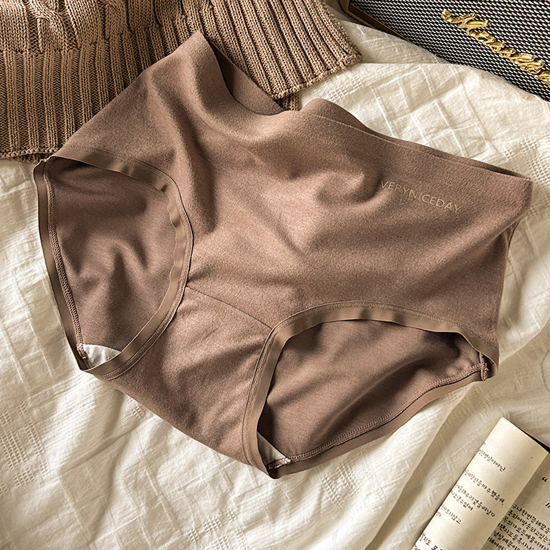 美拉德软糯磨毛女士内裤高腰三角裤舒适大码无痕包臀简约秋冬透气