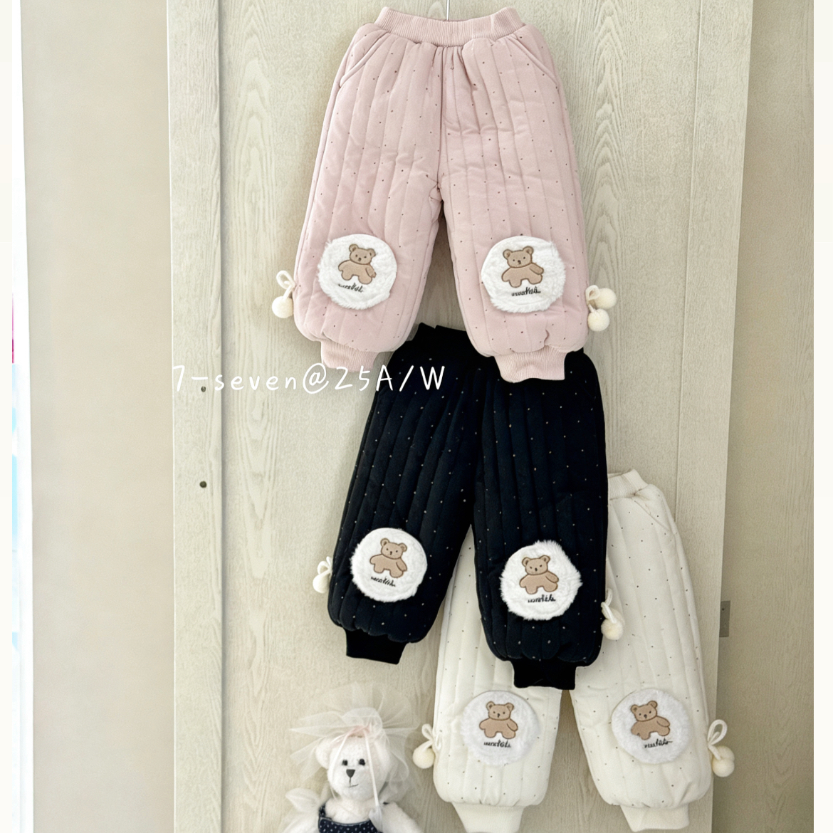 女童冬季新款加绒加厚可爱洋气保暖长裤棉裤