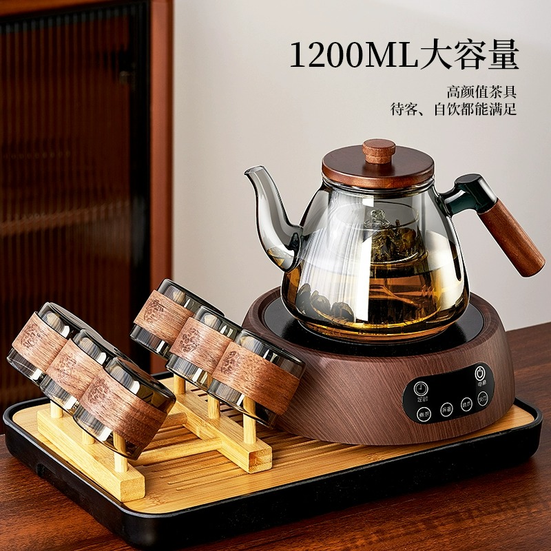 玻璃煮茶壶电陶炉新款煮茶器耐高温大容量烧水壶蒸煮养生茶具松茗