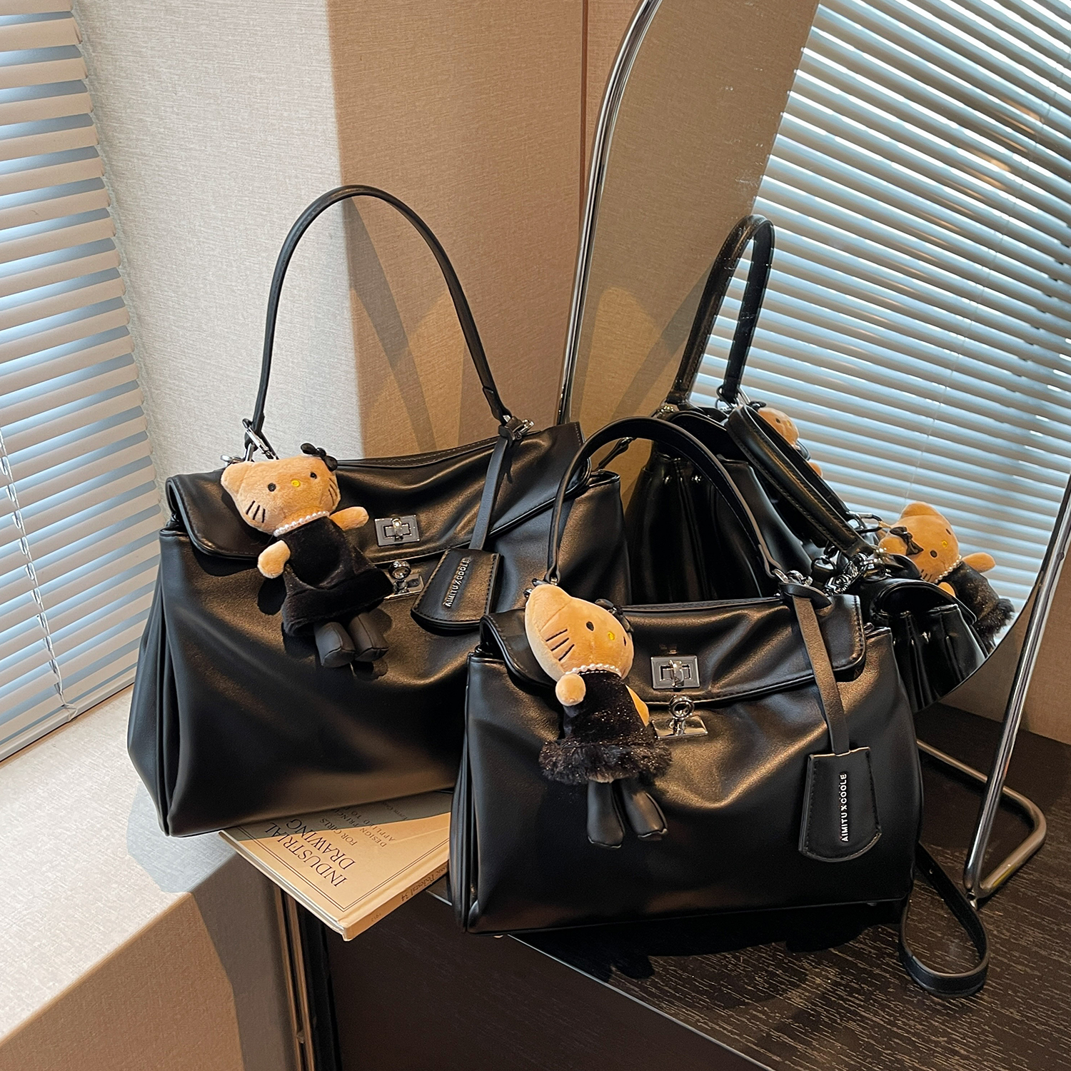 Aimitu2025新款流行简约通勤风百搭韩系大容量质感单肩斜挎包