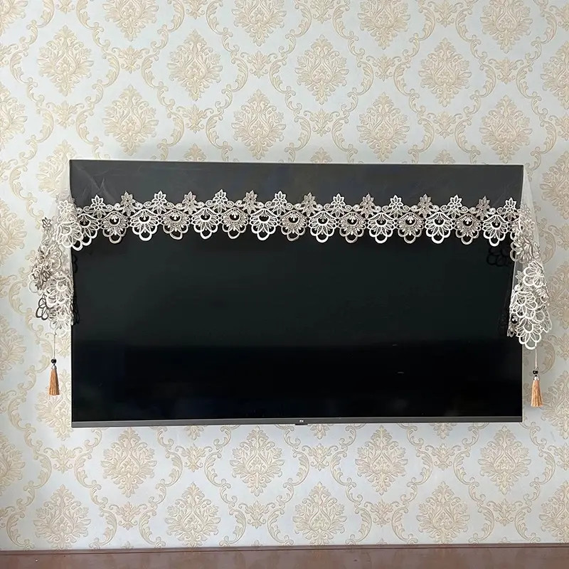 新款电视机蕾丝防尘盖防尘罩曲面电视不取挂式欧式壁挂式挂盖巾罩