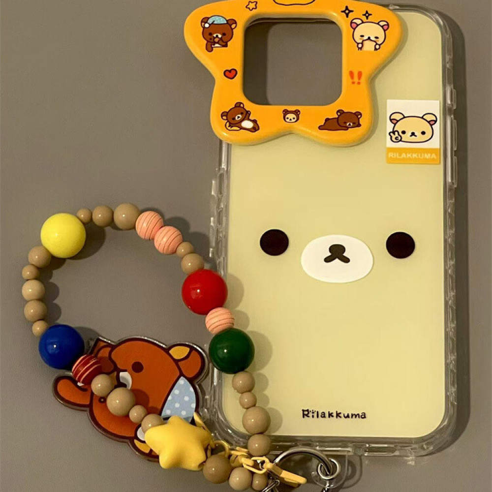 可爱立体星星镜头轻松熊适用苹果17/iPhone16/15/14Pro手机壳防摔