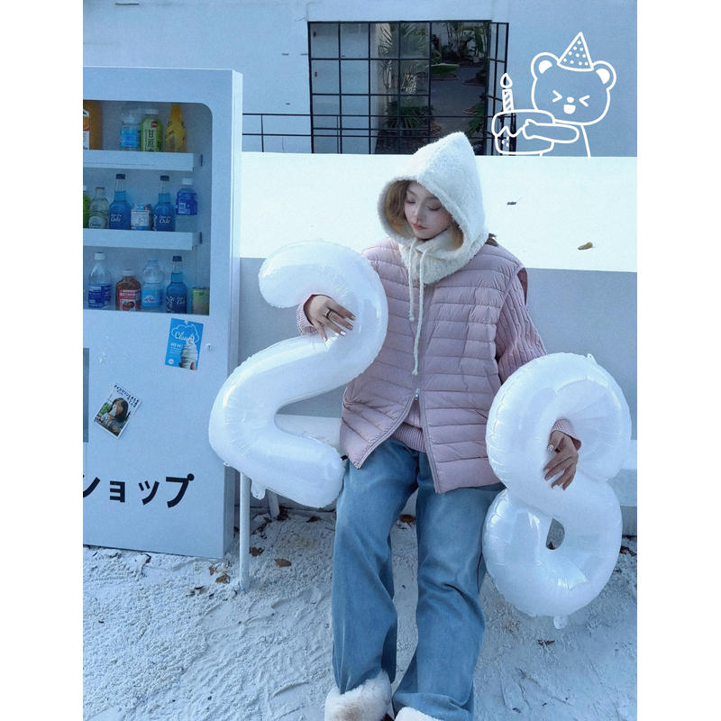 【夏夏】初恋-大码秋冬立领韩版90白鸭绒保暖宽松百搭马甲F0073