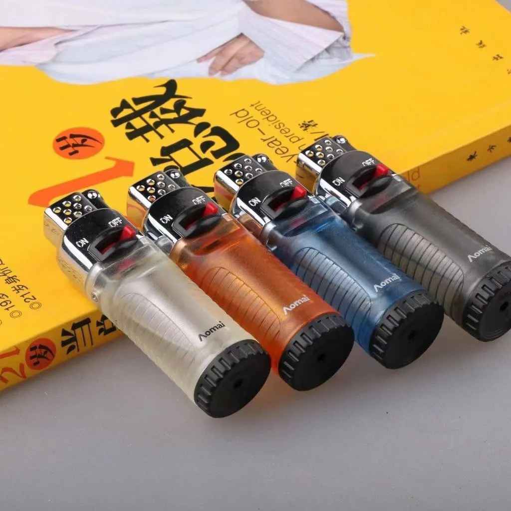 充气砂轮透明火火苗新奇特明火打火机 创意个性新款火机