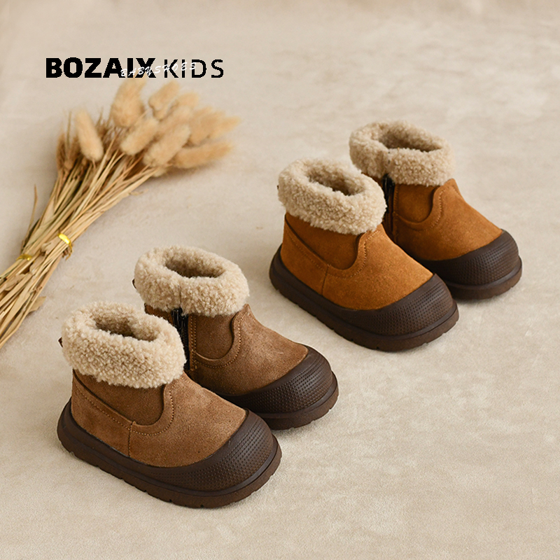 小黄鸭雪地靴男童冬季棉鞋外穿冬鞋女童靴子小童加绒鞋软底防滑鞋