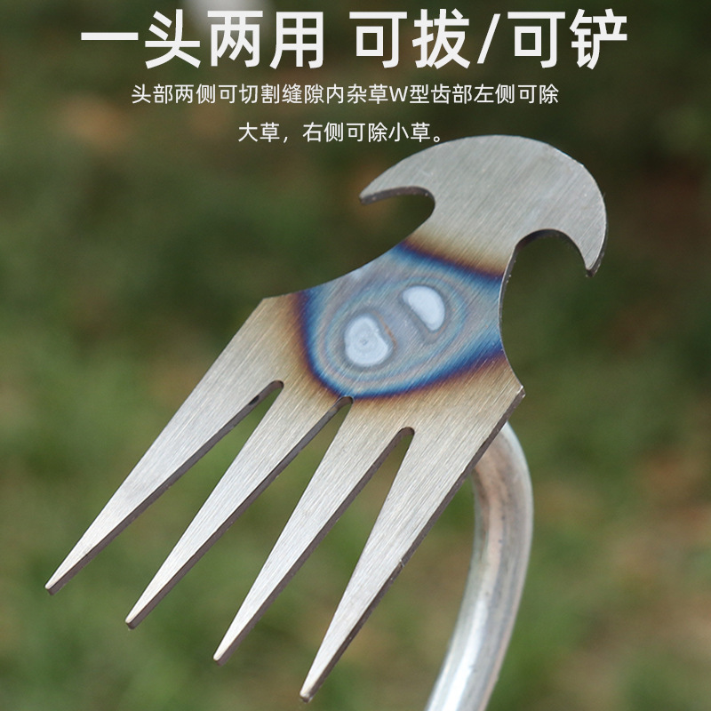 新款除草器连根拔草工具园艺耙子除根锰钢小号手握松土一件挖野菜