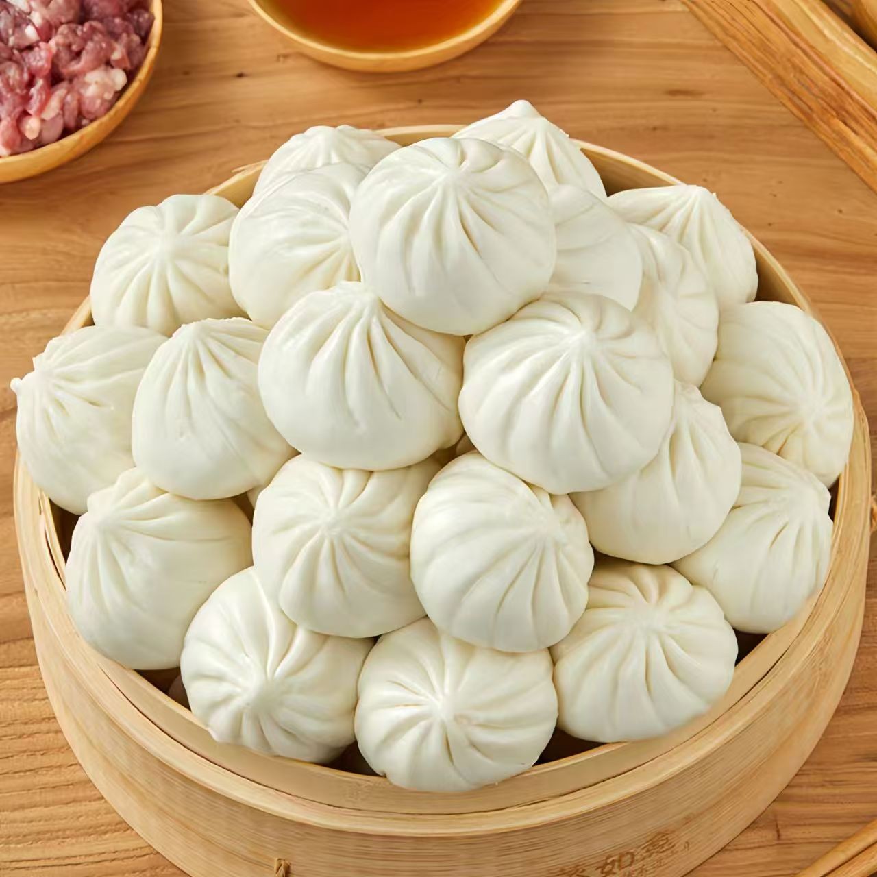 【到手100个】猪肉大葱小笼包速冻速食包子蒸包鸡肉400g/袋*5袋D