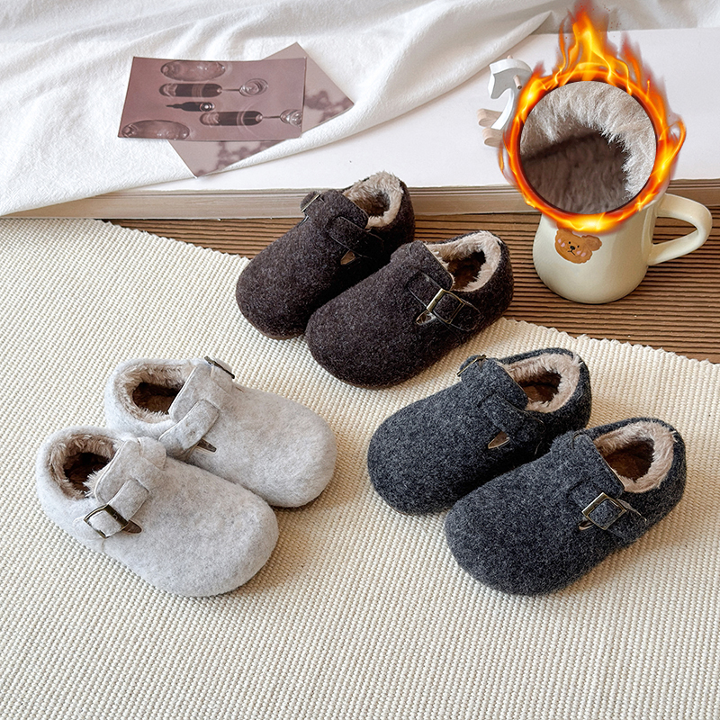 女童鞋子2025冬季新款儿童加绒大棉鞋宝宝保暖豆豆鞋男童鞋勃肯鞋