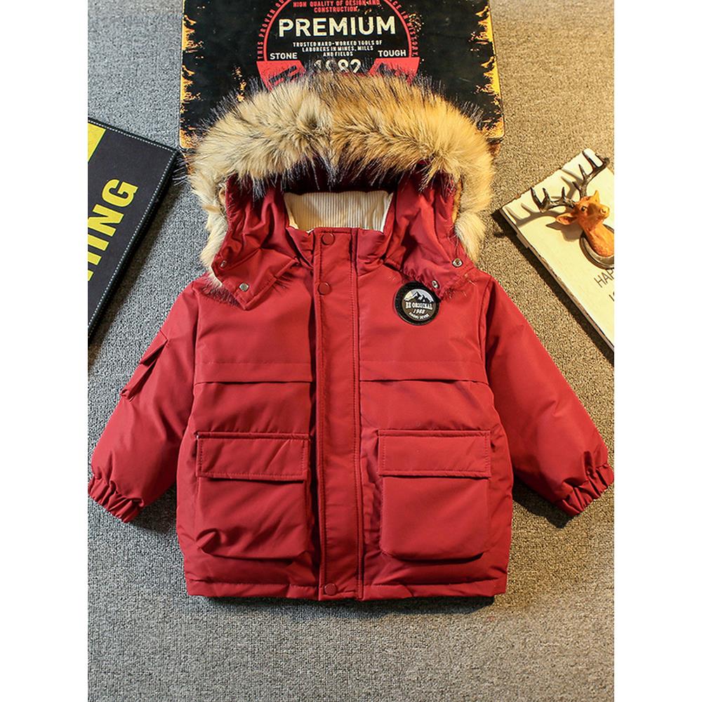 3-6岁男童服男童服冬装2025新款洋气儿童冬季派克服时髦小男