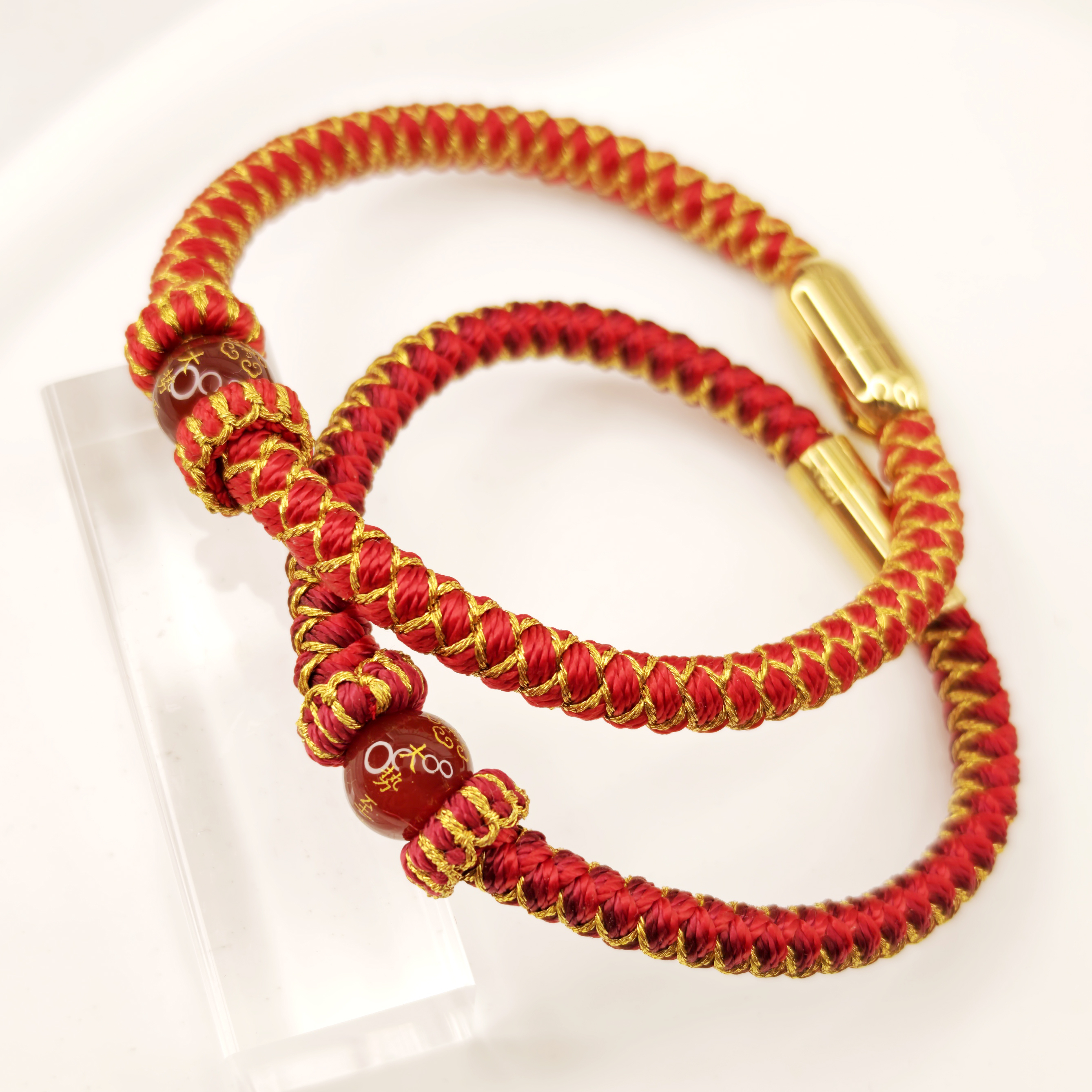 非金属布艺手链 本命年马红绳龙鳞手绳生肖守护红手绳编织材料包