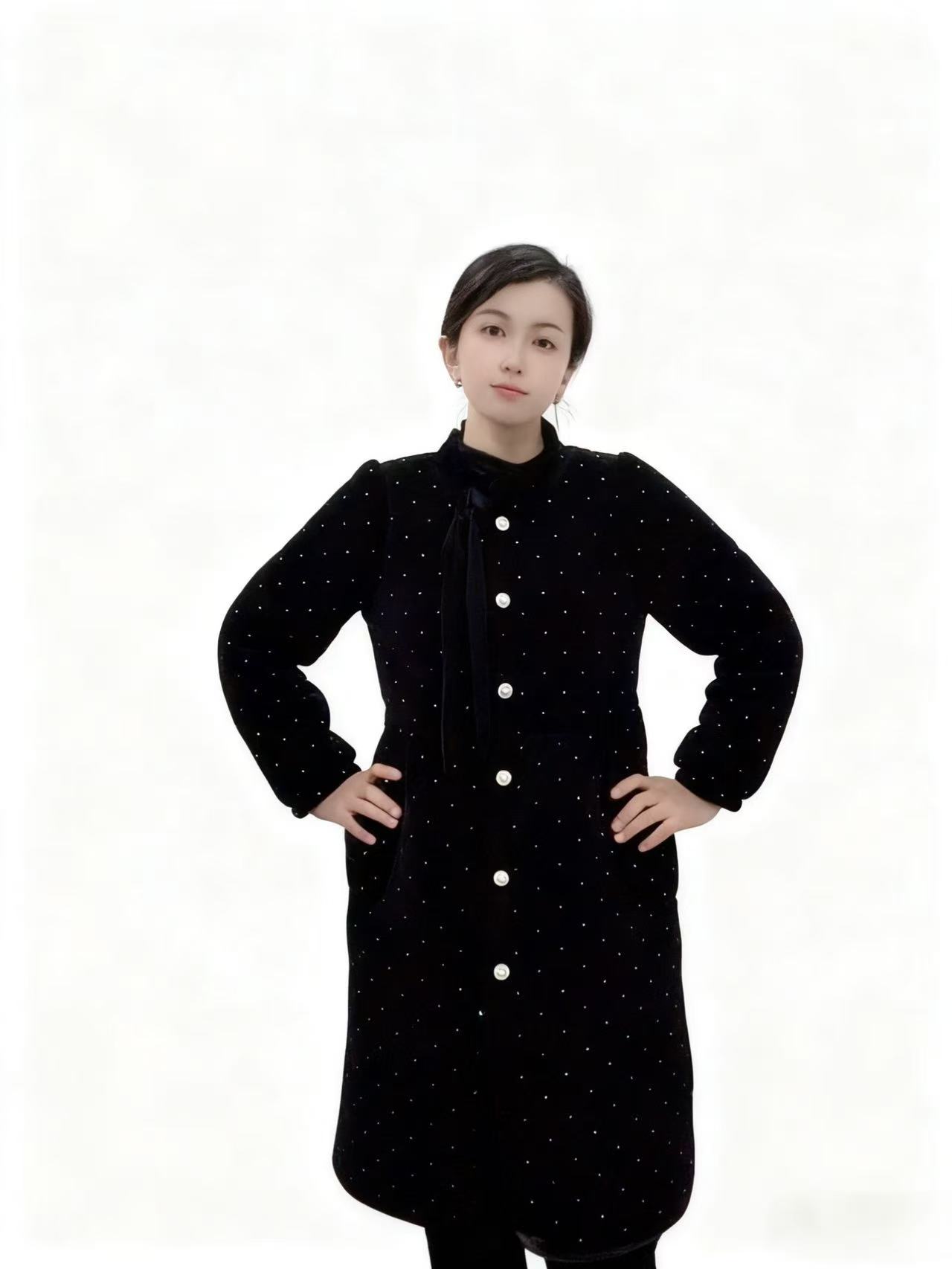 M2长袍雪尼尔三层夹棉加绒加厚亮钻气质家居服洋气减龄时尚