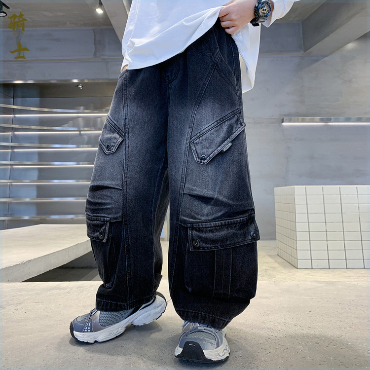 男童秋装工装牛仔裤2025新款中大儿童春秋款休闲裤男孩秋季长裤潮