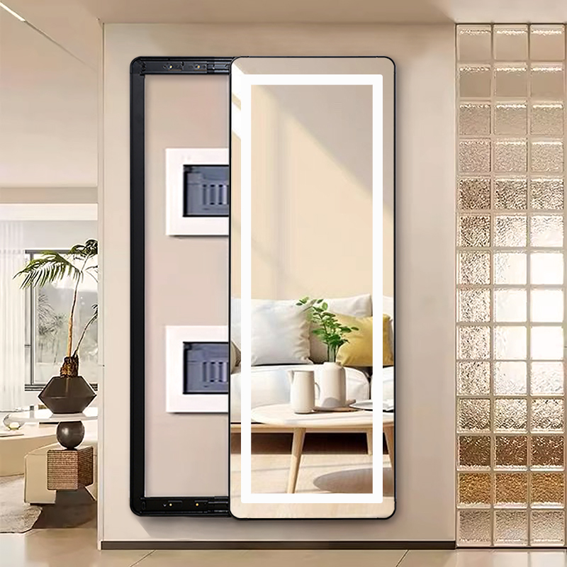 入户全身镜可推拉遮挡电表箱镜子多功能穿衣镜壁挂家用简约试衣镜