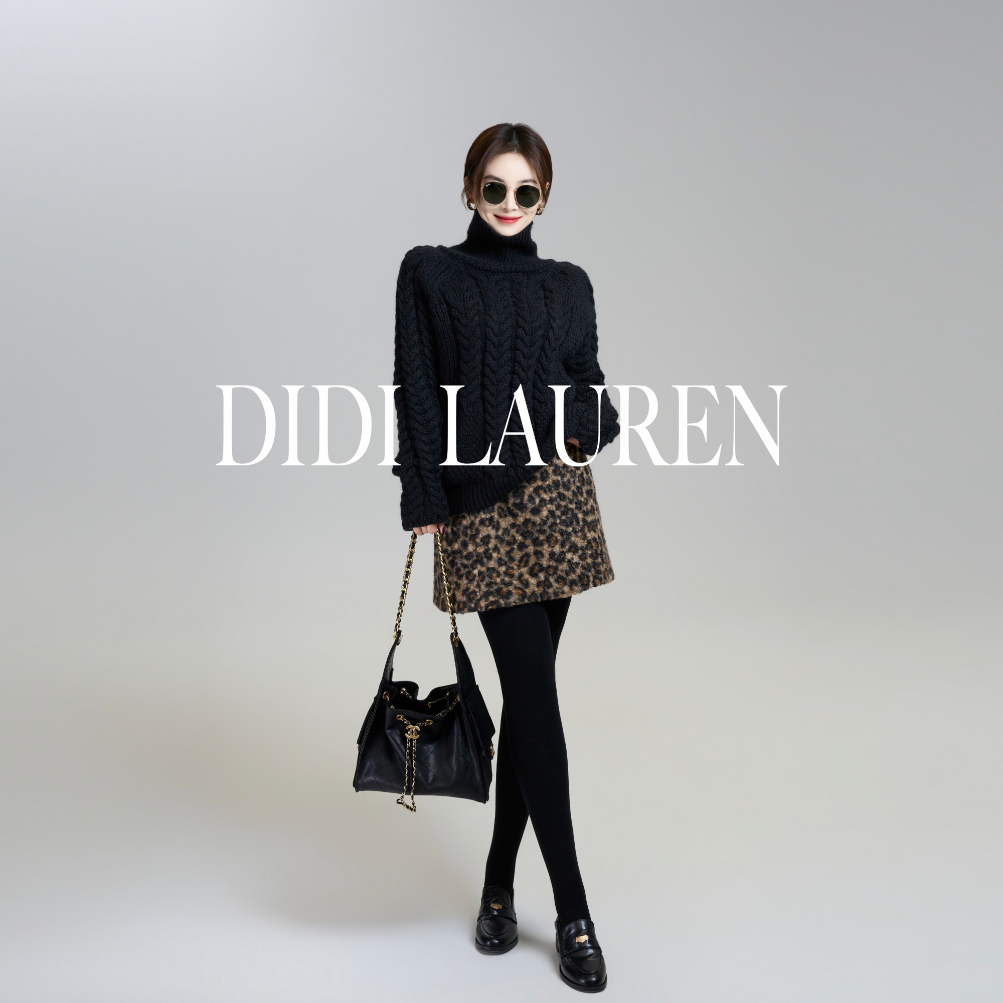 DIDI LAUREN“美貌野心家”高级氛围感复古毛圈呢豹纹半裙