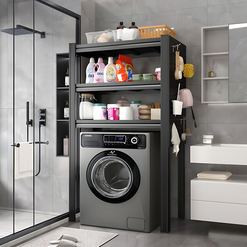 洗衣机置物架阳台洗手间滚筒滚轮翻盖上方家用钢制多层卫生间架子