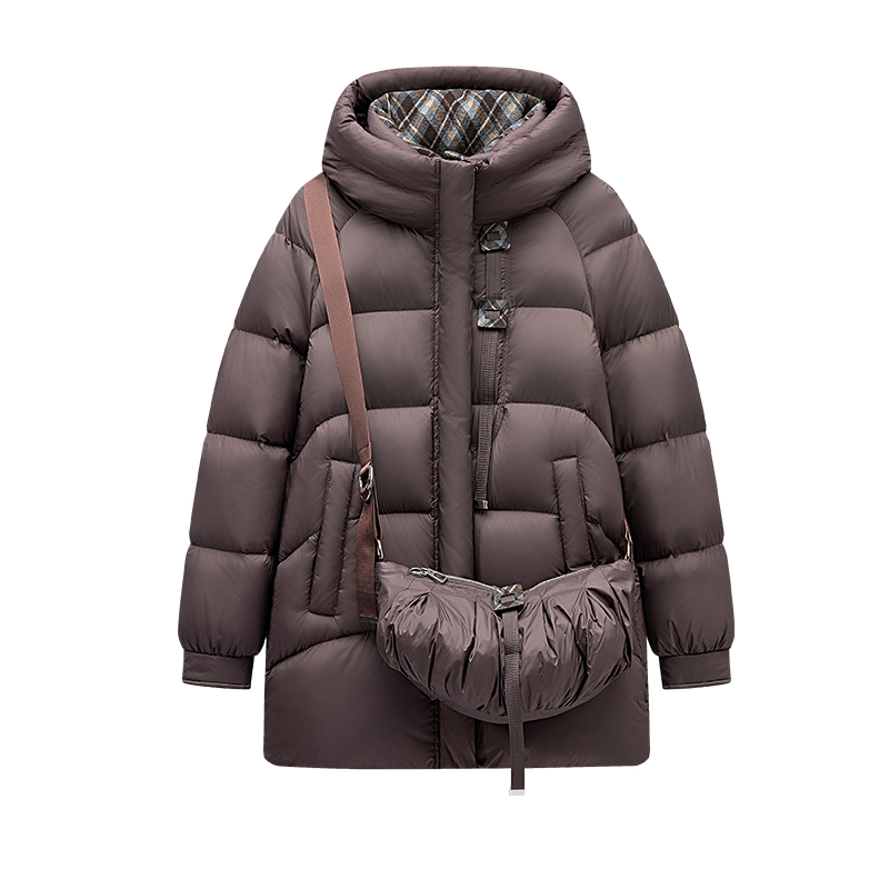 QP【小小专享】新款菱形格连帽羽绒服小挎包款25026/PP01