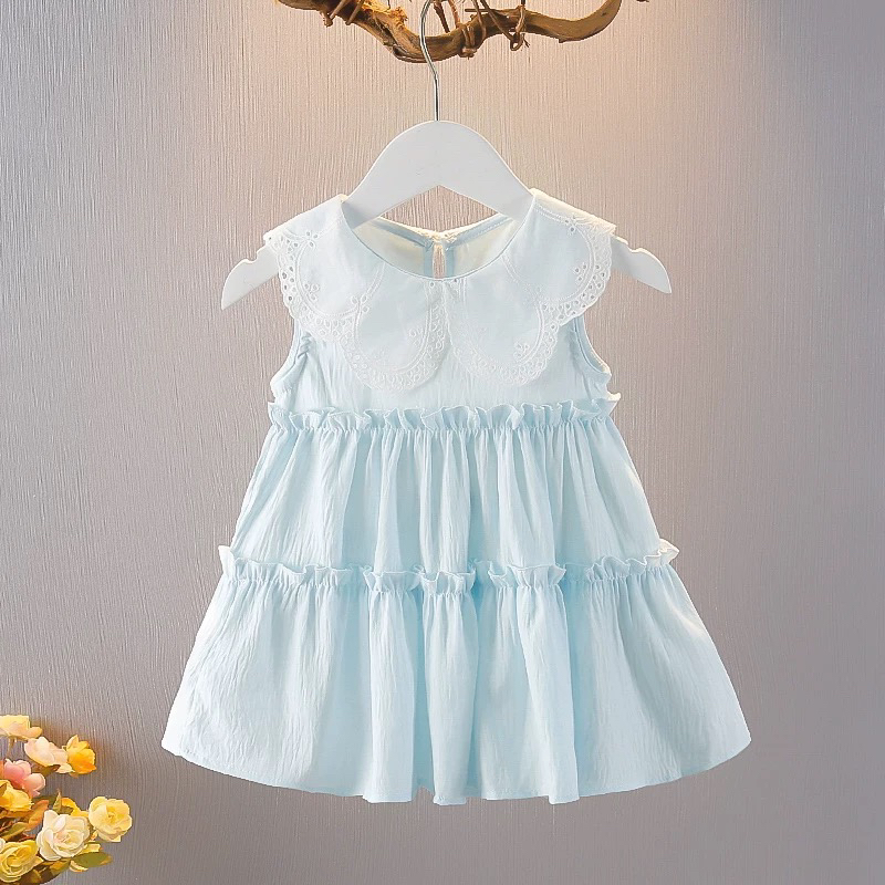 女童夏装连衣裙婴儿公主裙夏季薄款洋气小女孩宝宝背心女童防晒衣