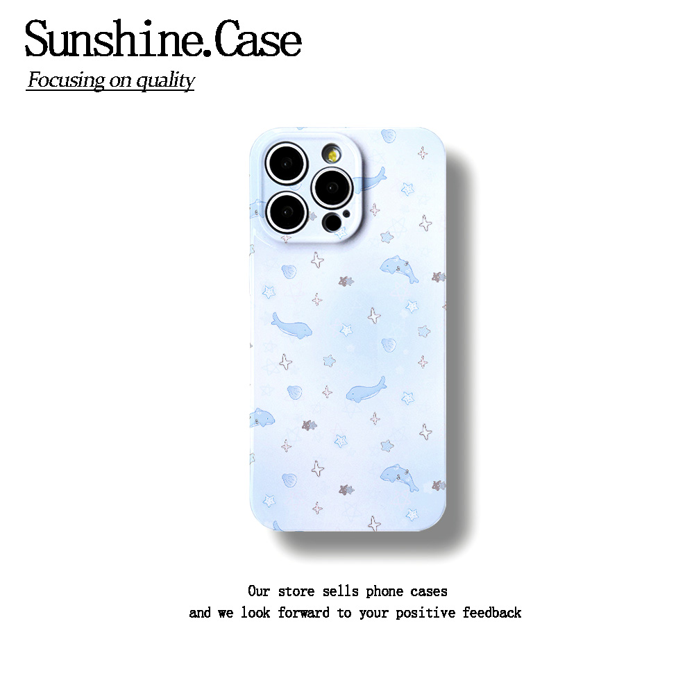 小鲸鱼菲林软壳适用苹果oppo华为vivo小米荣耀创意手机壳防摔