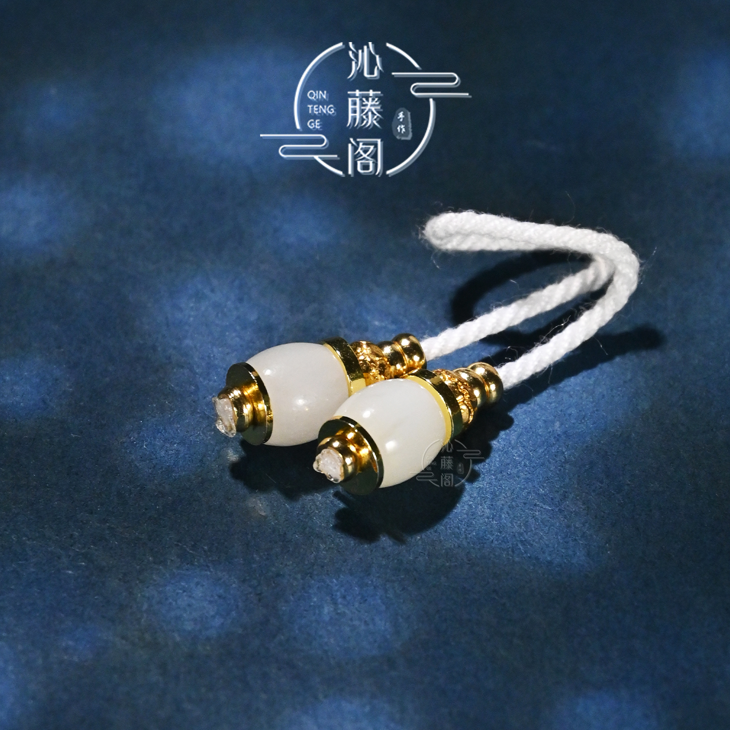 6MM和田玉弟子珠文玩椰蒂猴头手串手持配饰配珠束尾手链尾缀一对