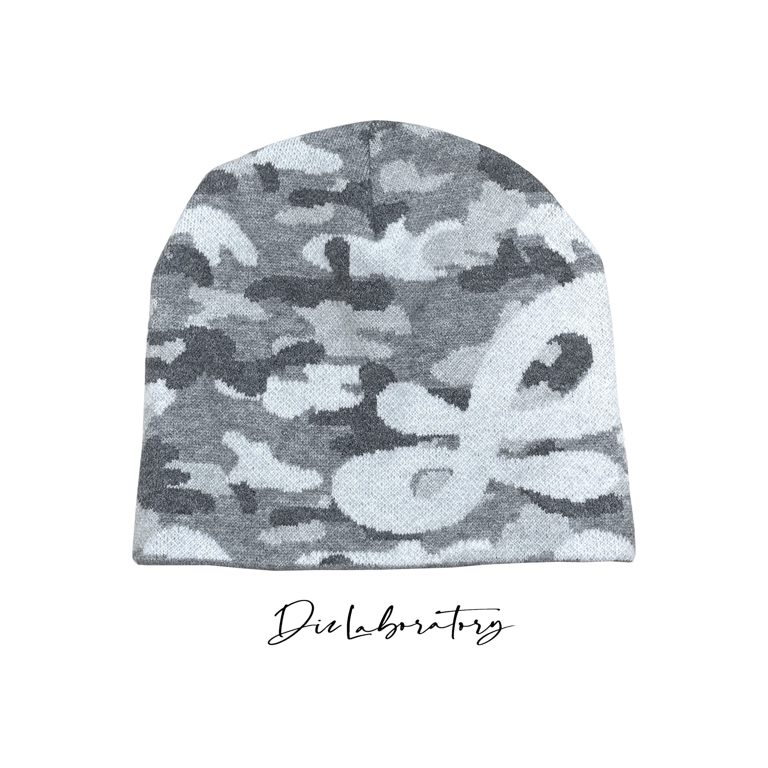 DizLab原创设计迷彩针织logo提花街头保暖百搭质感冷帽潮
