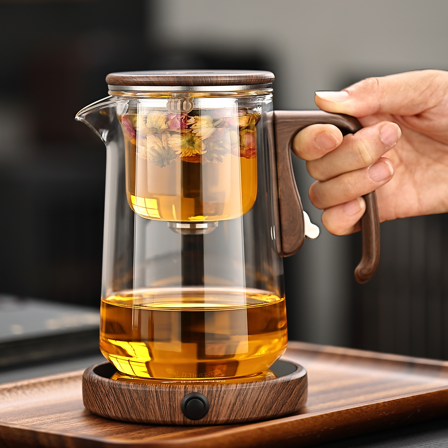 新款飘逸杯磁吸茶水分离泡茶壶家用大容量泡茶器办公玻璃冲茶神器