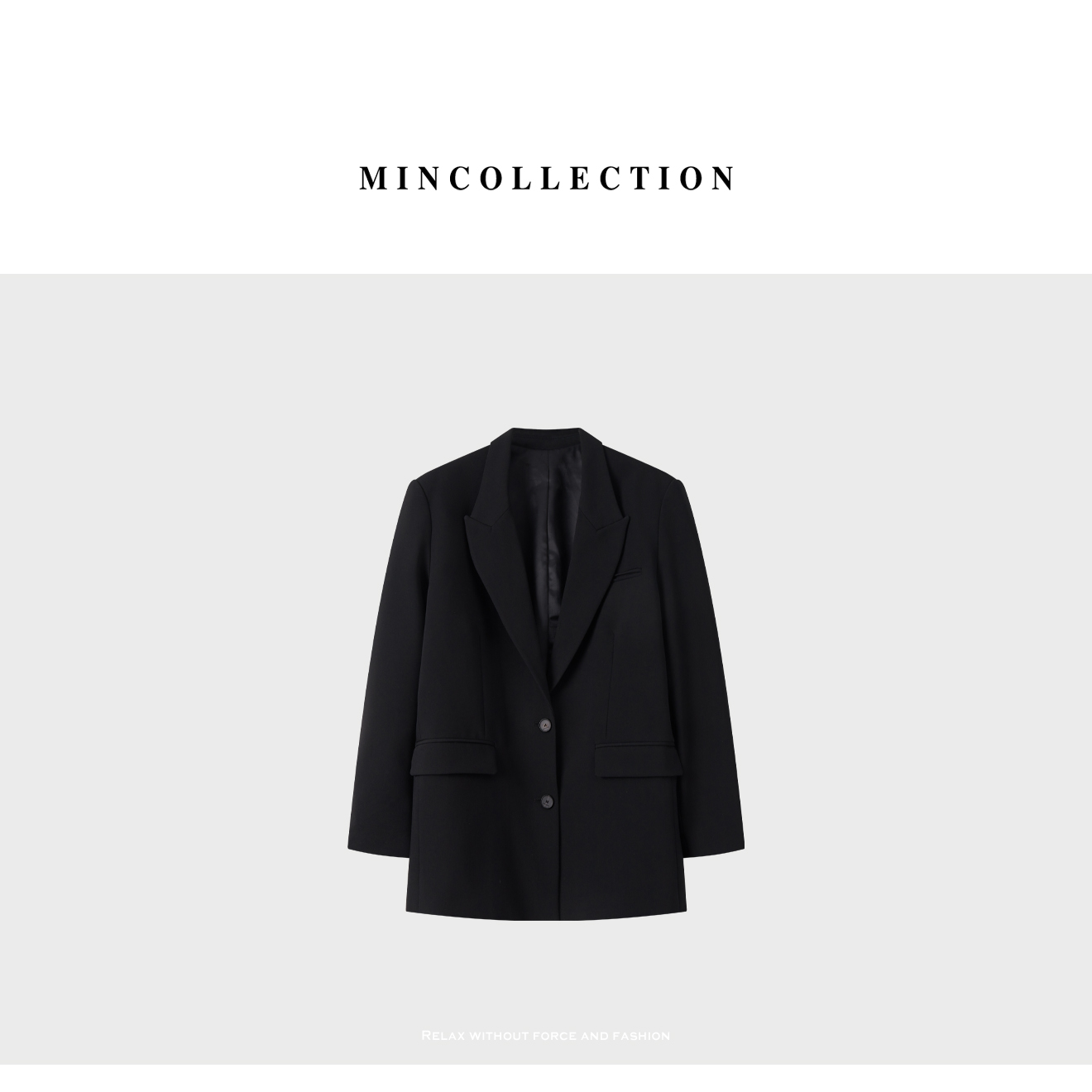 DE Mincollection生日黑西装/经典百搭撞色廓形休闲西装外套55037