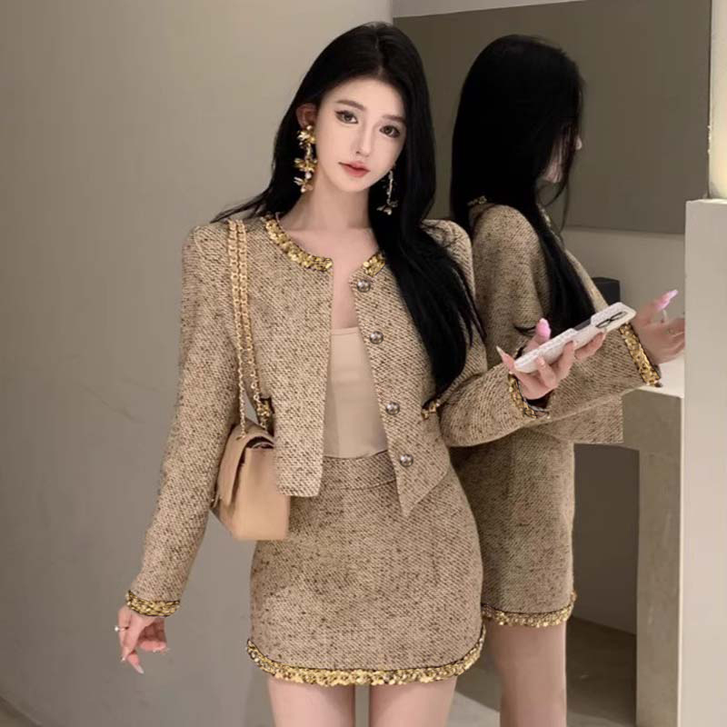 【两件套】【有里布】女春秋新名媛气质小个子套装LJ0033