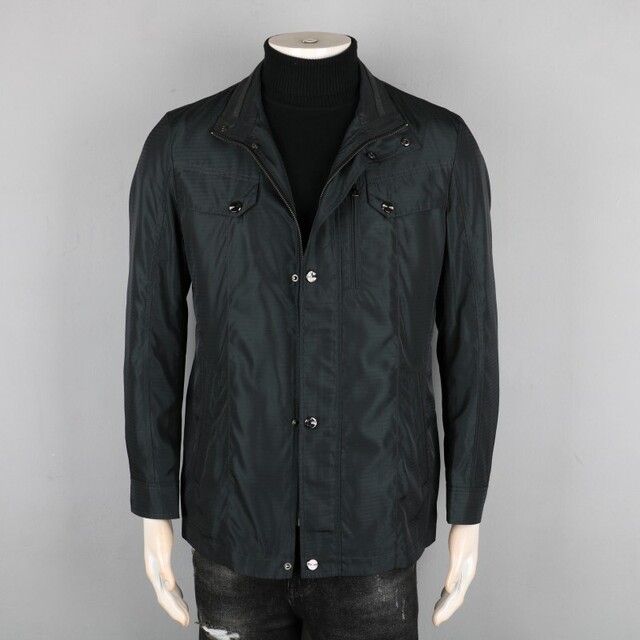 2026中年秋冬新款休闲外套韩版时尚百搭潮流立领中长款风衣夹克男