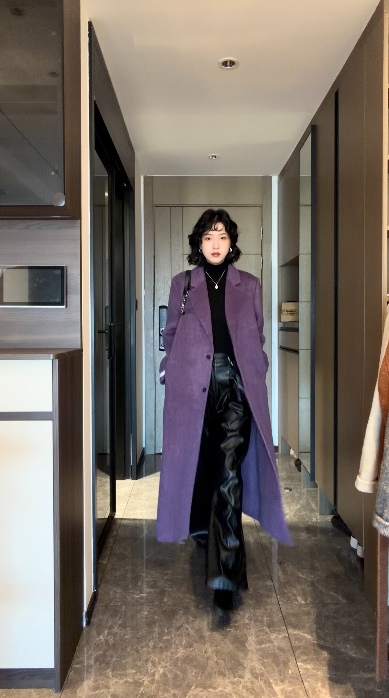 秋冬西装领女常规袖长款冬季气质双面毛呢外套女装网红外套时尚