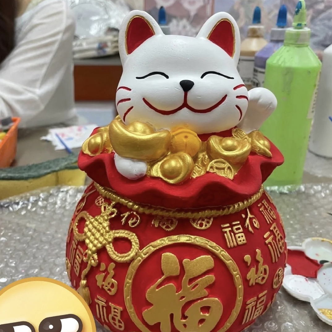 香薰招财猫创意DIY彩绘手工摆件hellokitty石膏网红款石膏娃娃