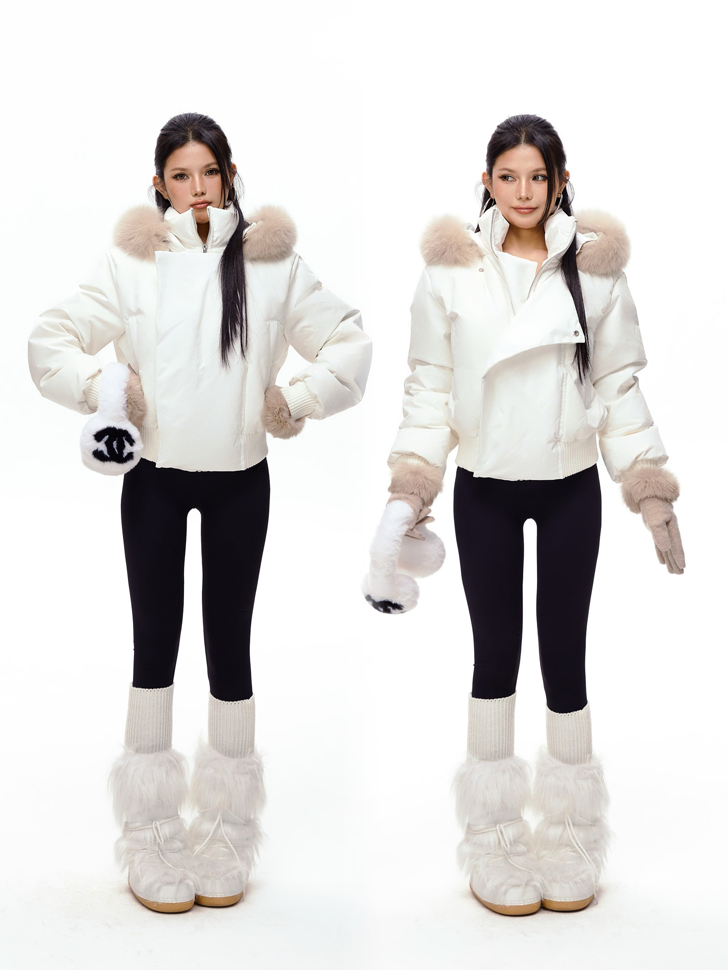 【现货捡漏】狐狸毛可拆卸设计感加厚保暖收腰羽绒服秋冬外套