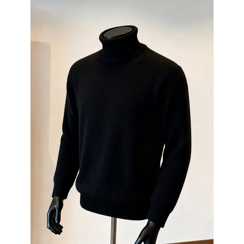 黑色高领毛衣男款秋冬季保暖内搭打底衫cleanfit慵懒风针织衫线衣
