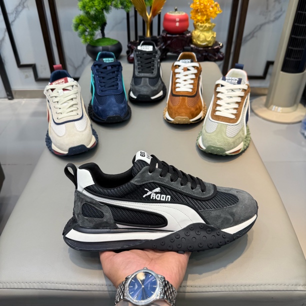 2025秋季新款时尚男鞋舒适百搭反绒皮休闲运动鞋痞帅男士潮男鞋