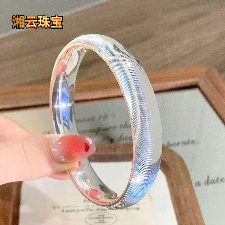 湘云 足银手镯 38/43克999.9银猫眼轮胎手镯闭口镯子女款12N空心