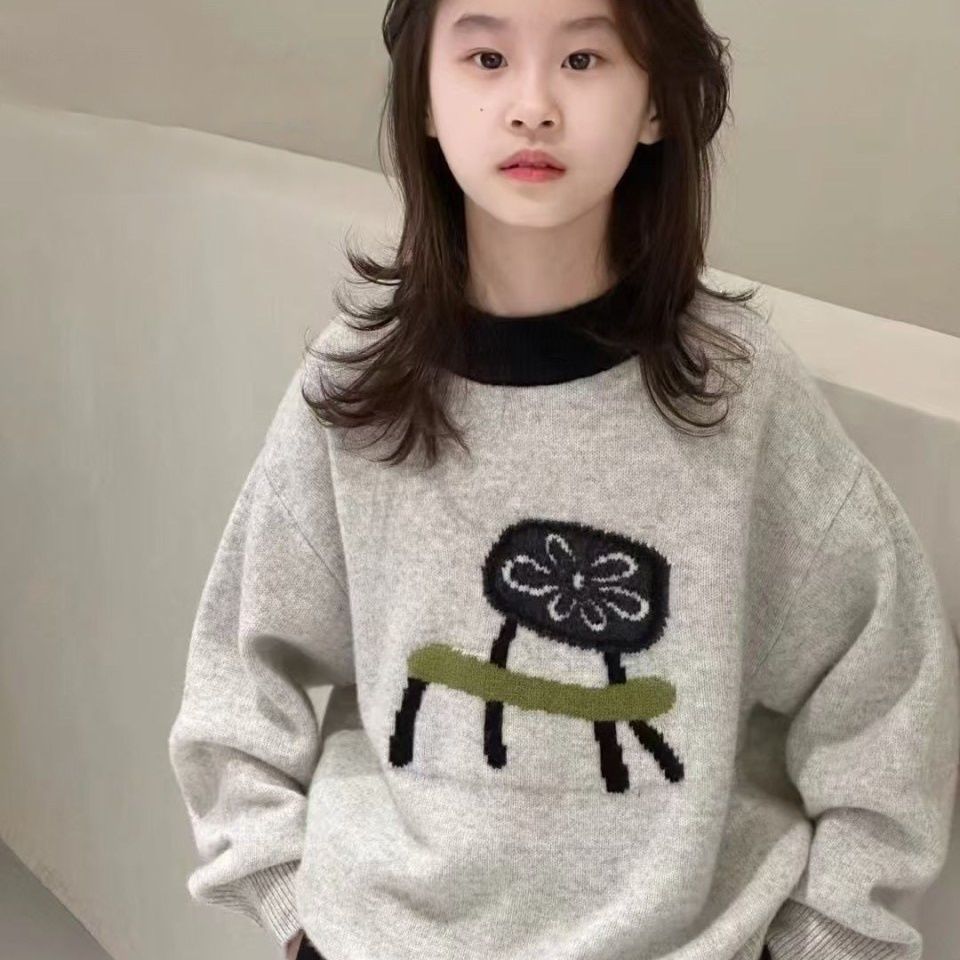 戴维贝贝同款女童秋冬装新款女孩春秋款套头卫衣女童12-15岁