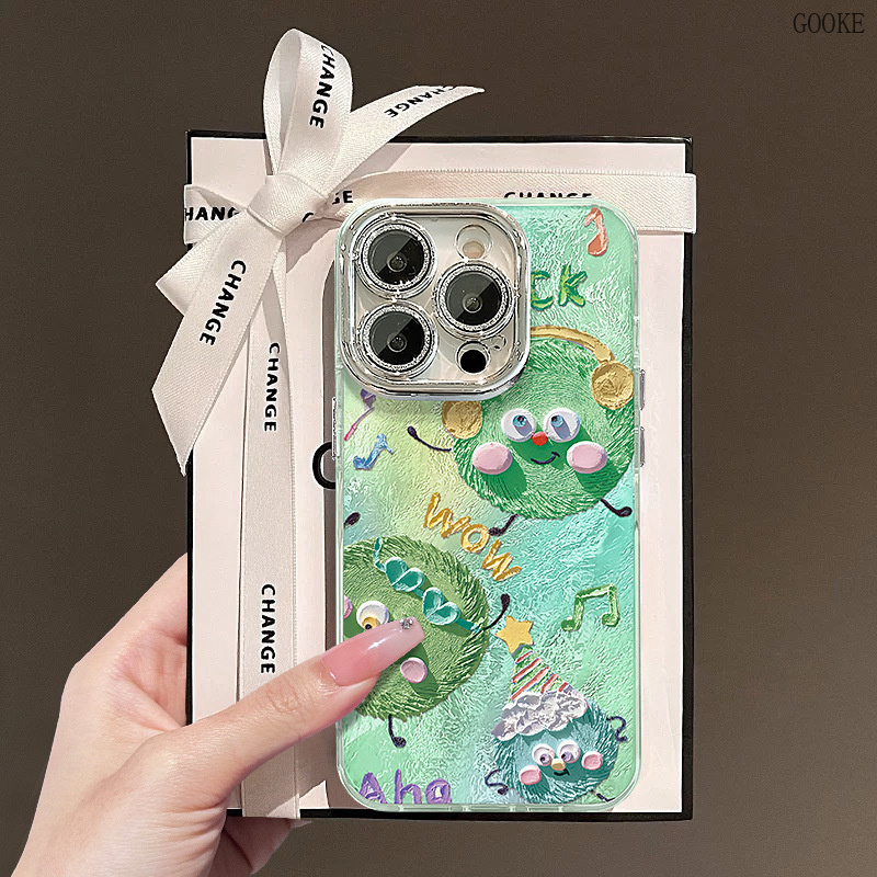 油画毛球链条适用苹果16promax手机壳华为p70带支架15可爱1手机壳