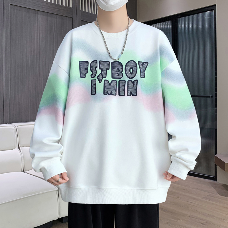 春秋季新款男士卫衣青少年潮流帅气宽松休闲学生长袖T恤打底上衣