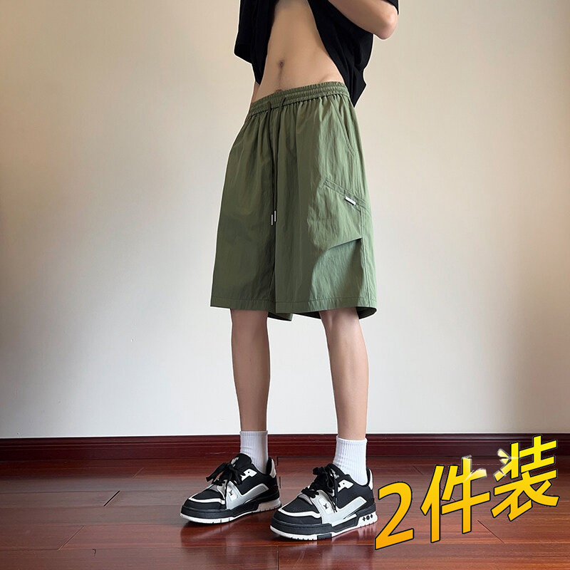 美式工装短裤男士2025新款夏季潮牌痞帅外穿中裤宽松休闲五分裤子