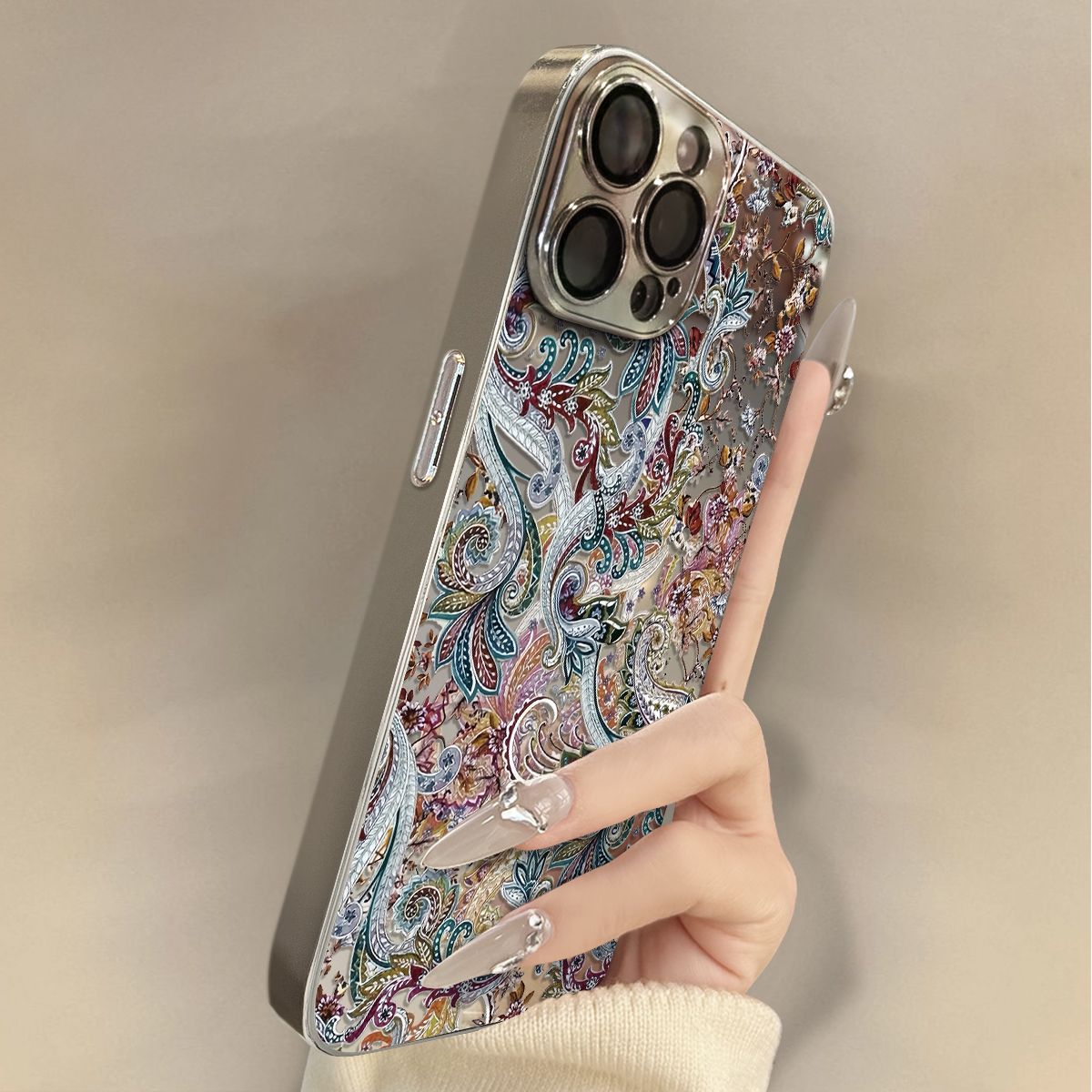 复古花图腾适用苹果16promax国风高端iPhone 17promax手机壳15pro