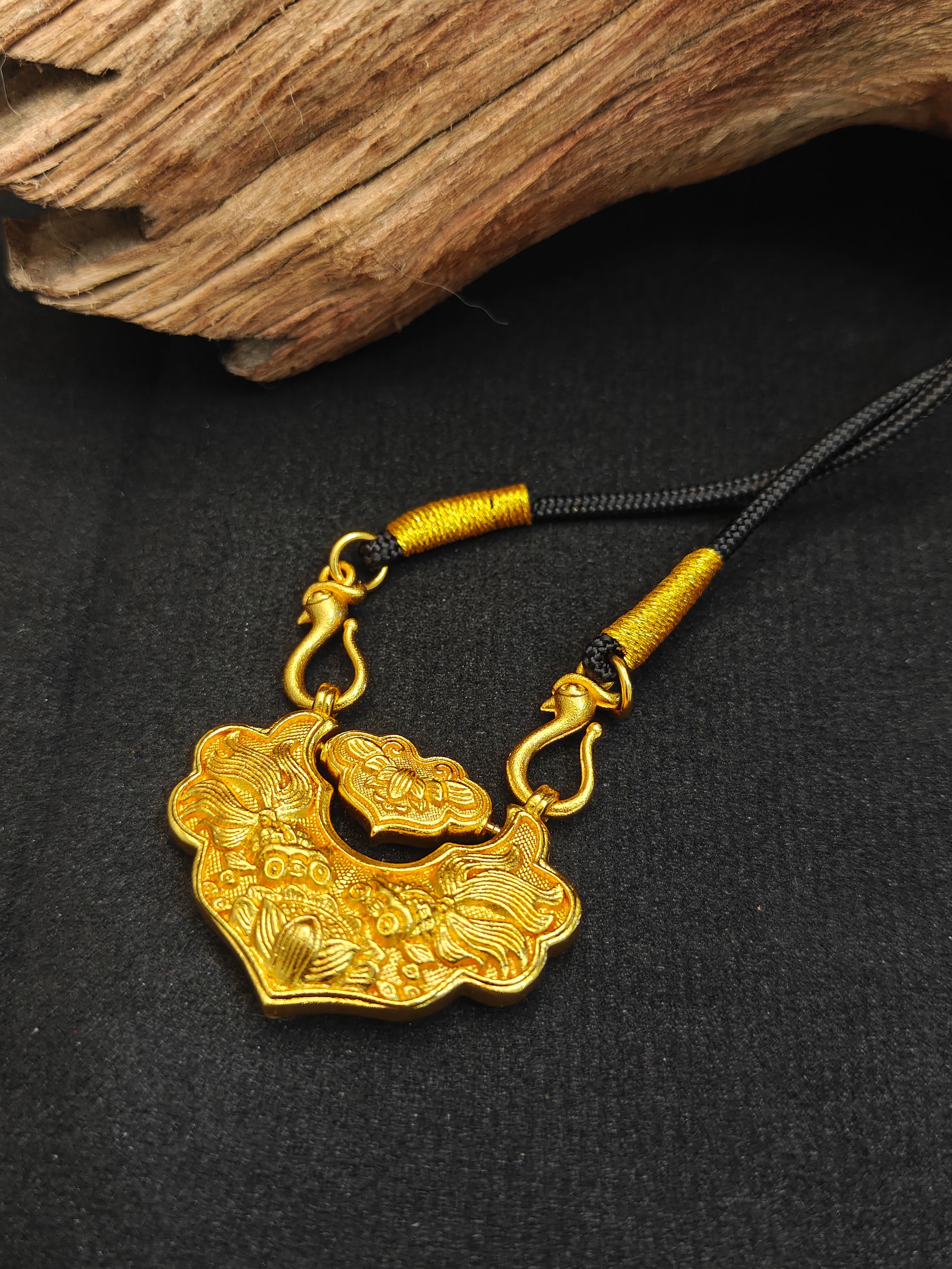 合金吊坠 锦鲤小锁包国风新中式经典款精工实心轻奢百搭