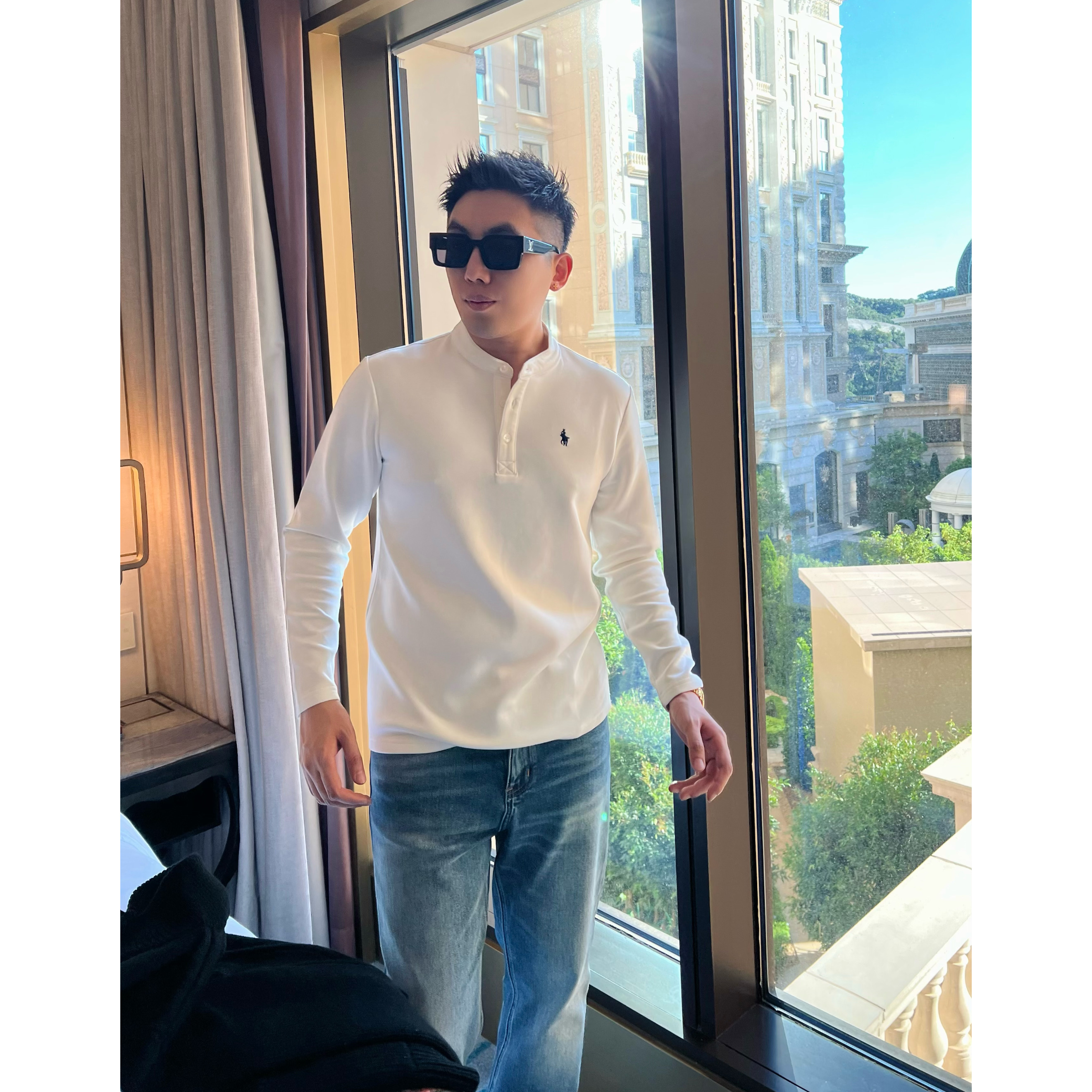 【老钱小马】半开纽扣莫代尔秋冬舒适贴身长袖打底T恤李查德男士