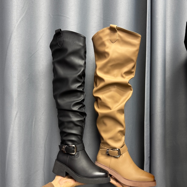 全J22长靴有拉链内里加绒