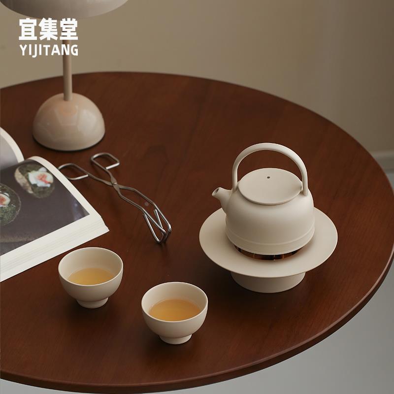 宜集堂INS中古功夫茶具小套装下午茶壶茶杯温茶炉中式高级感家用