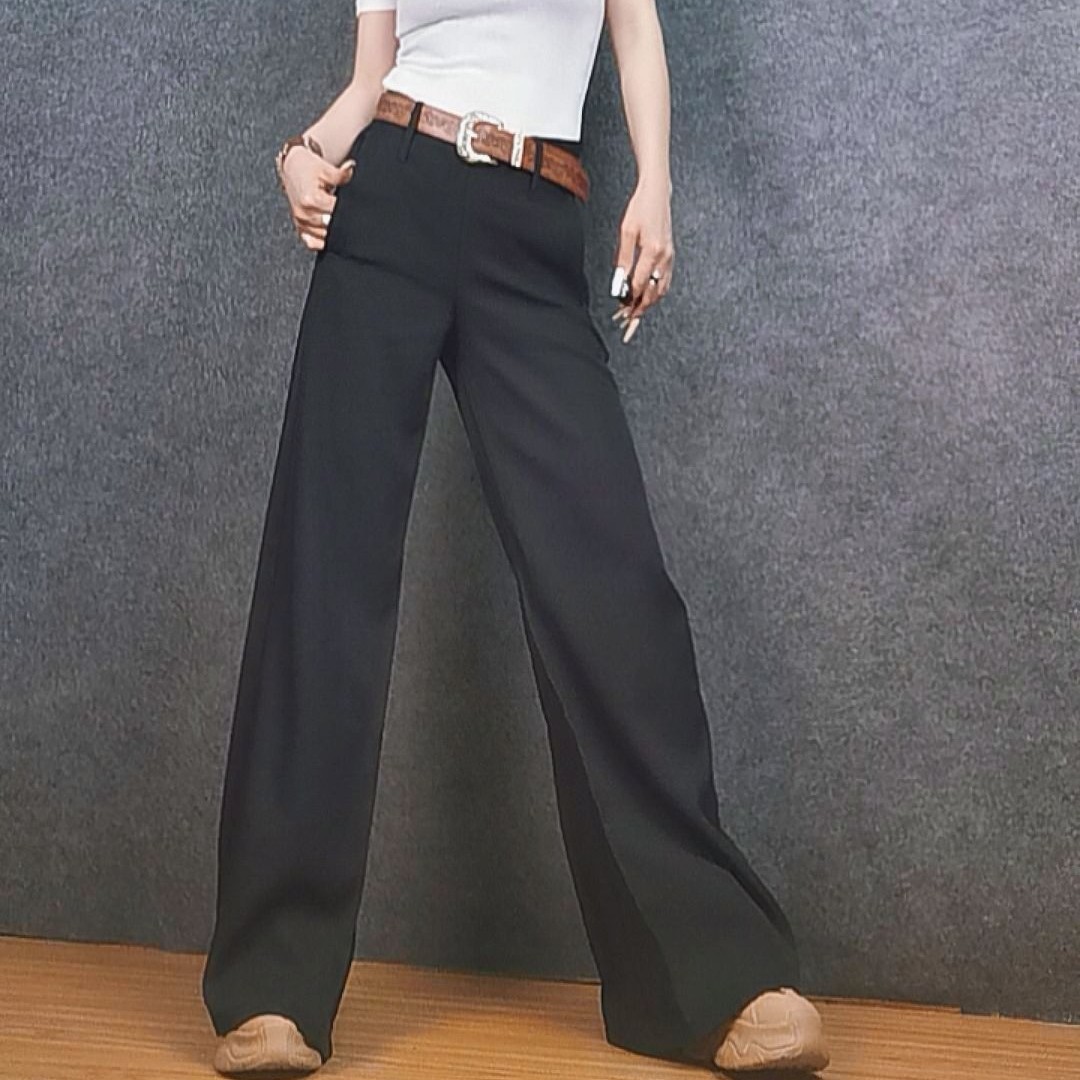 二姐家低腰小微喇弹力时装裤