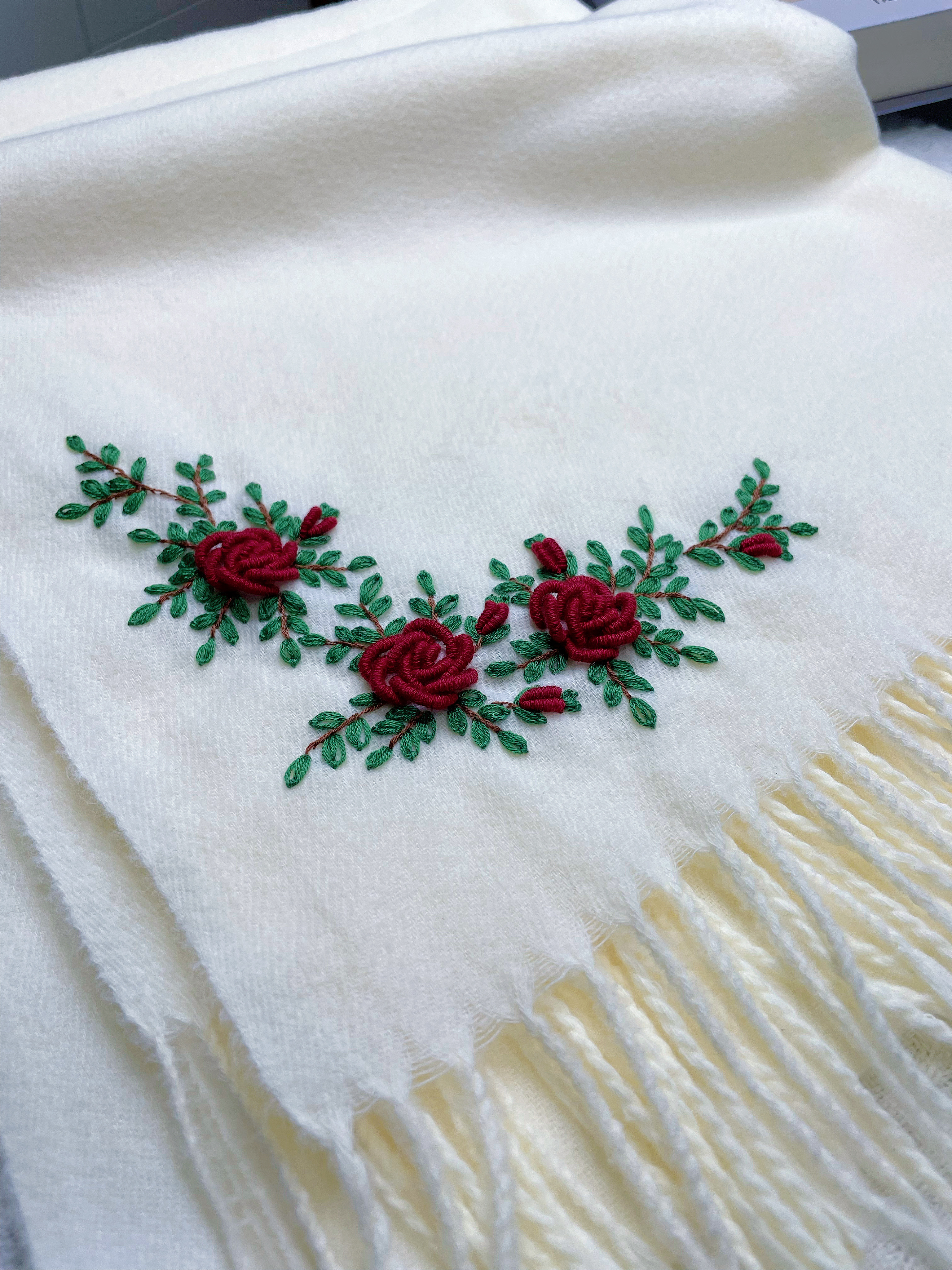 【玫瑰花丛】刺绣水溶贴纸diy材料包手工绣花衣服新手刺绣材料