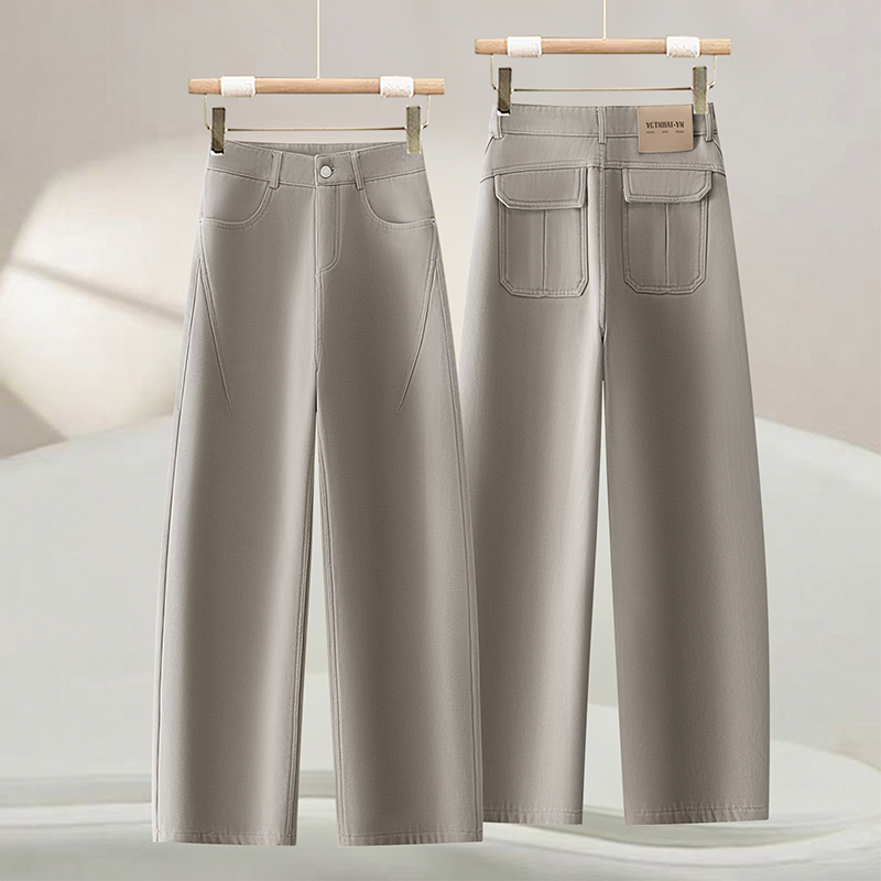 保暖棉柔弯刀裤女冬季2025高腰加厚纯棉加绒阔腿裤品质显瘦休闲裤