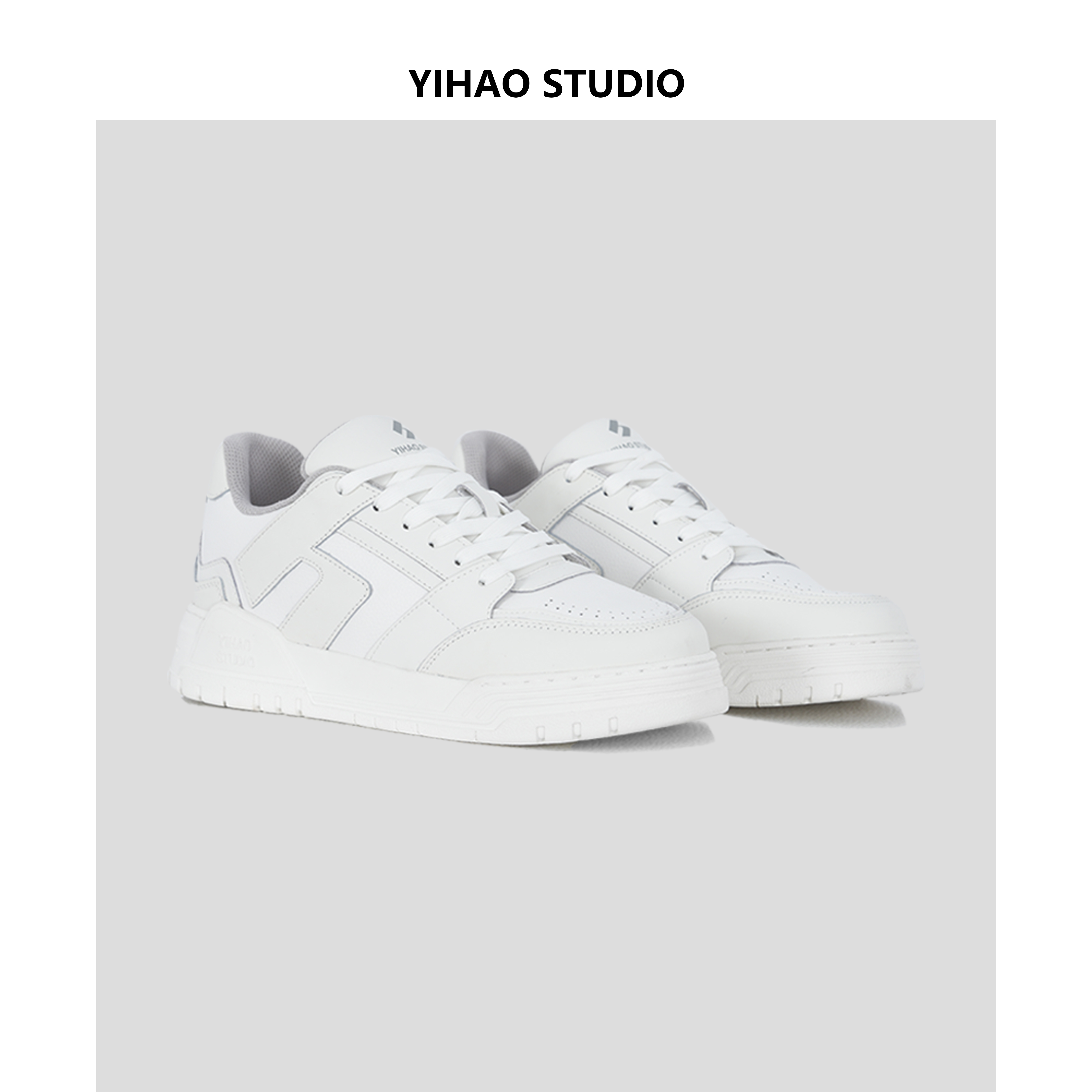 YIHAO STUDIO新款男士运动休闲鞋时尚潮流黑白百搭小白鞋