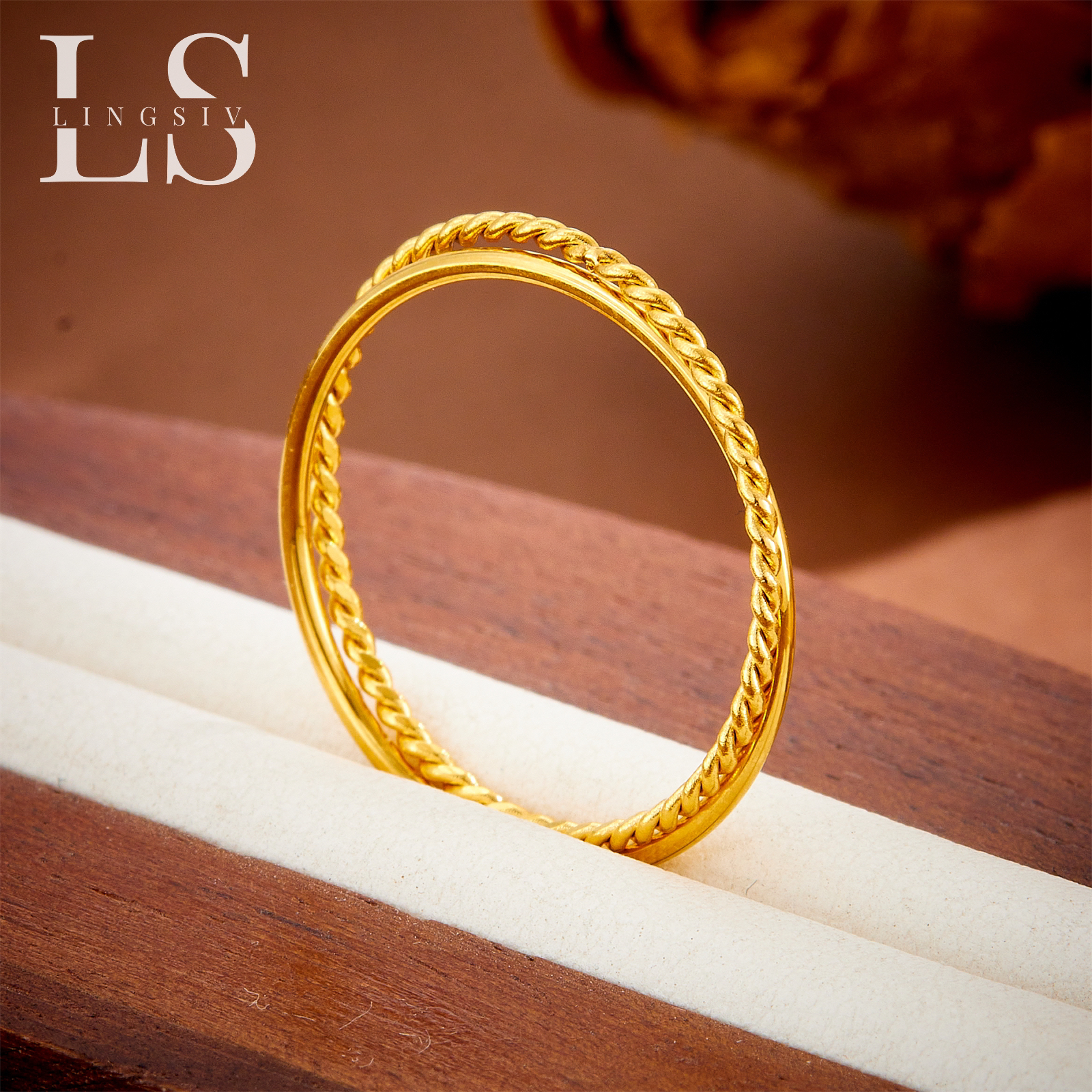 钛钢戒指 简约时尚个性双层男女款素圈戒指小众高颜值不掉色指环