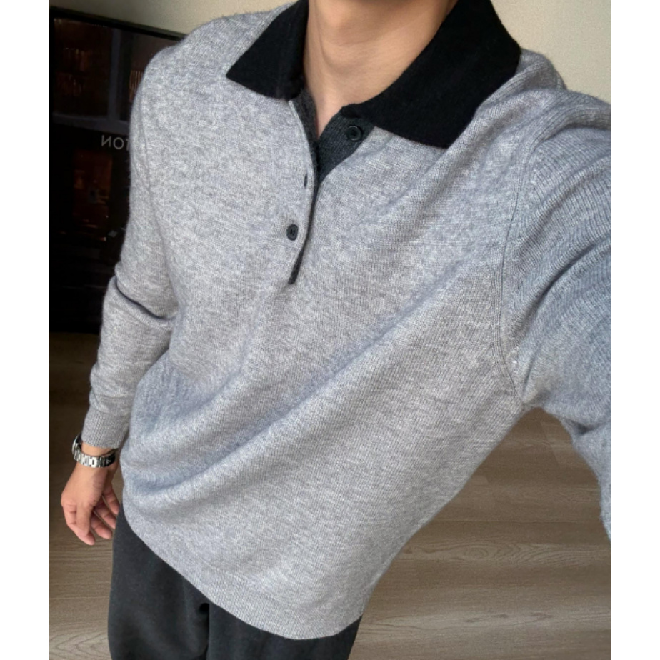 男款POLO衫加厚长袖翻领打底衫polo衫男士秋冬新款2025爆款针织