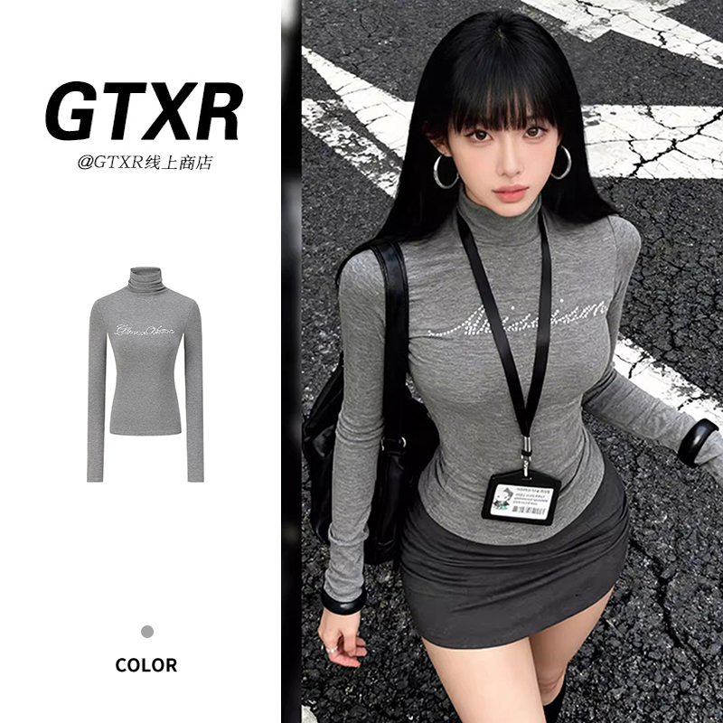 设计法式修身高领内搭打底衫上衣2026早春新款高级感法式t恤女装